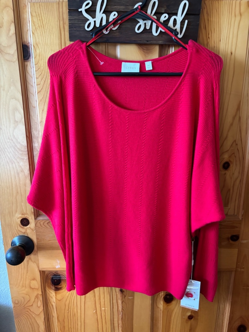 Cyrus Knits Dolman Sleeve Top.  Size medium.  New with tags.